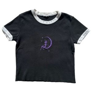 Rare Brandy Melville John Galt Purple Fairy Crop Top